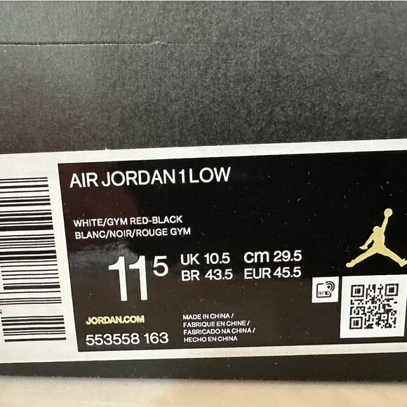 Nike Jordan 1 Low "Reverse Black Toe". NWT, NEVER WORN Mens size 11.5 - Picture 3 of 7